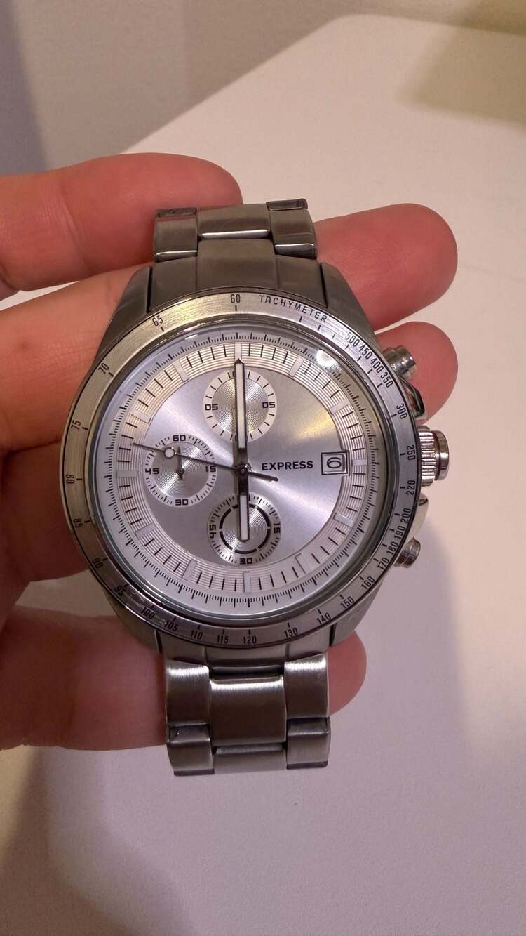 Express Men's Chronograph Silver-Tone Stainless Steel Watch FMDEX028S